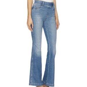 SPANX Flare Trouser Jeans Women's XL Stonewash Blue Pull On TummyTamer Tech